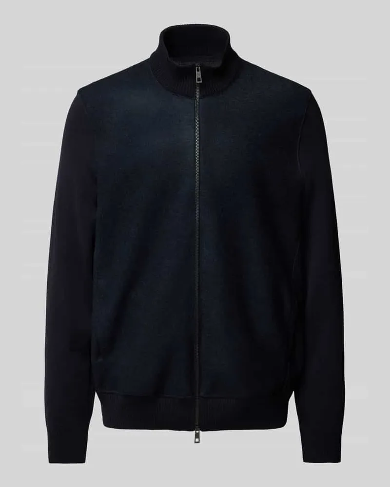Maerz Strickjacke aus Schurwolle mit Stehkragen 