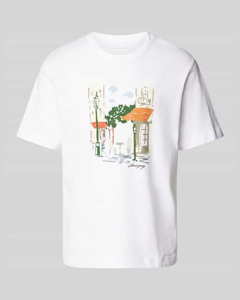 Jack & Jones T-Shirt mit Motiv-Print Weiss