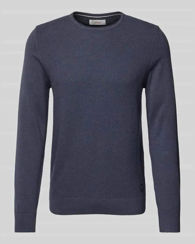 S.Oliver Regular Fit Strickpullover aus reiner Baumwolle mit Strukturmix 