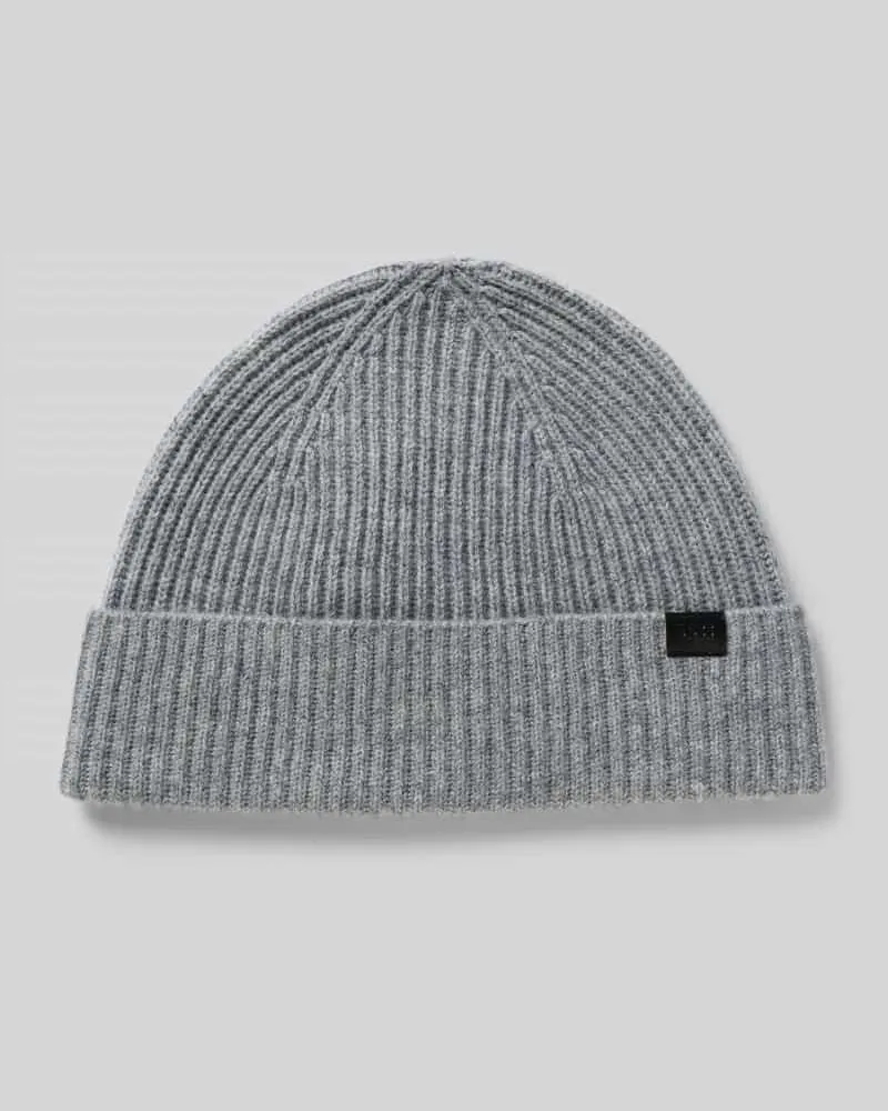 HUGO BOSS Mütze aus Woll-Kaschmir-Mix Modell 'FILIPPO Hellgrau