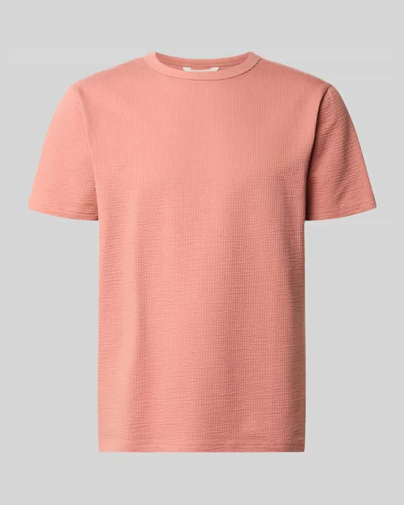 Selected Homme Regular Fit T-Shirt aus Baumwoll-Mix Modell 'SANDER Rosa