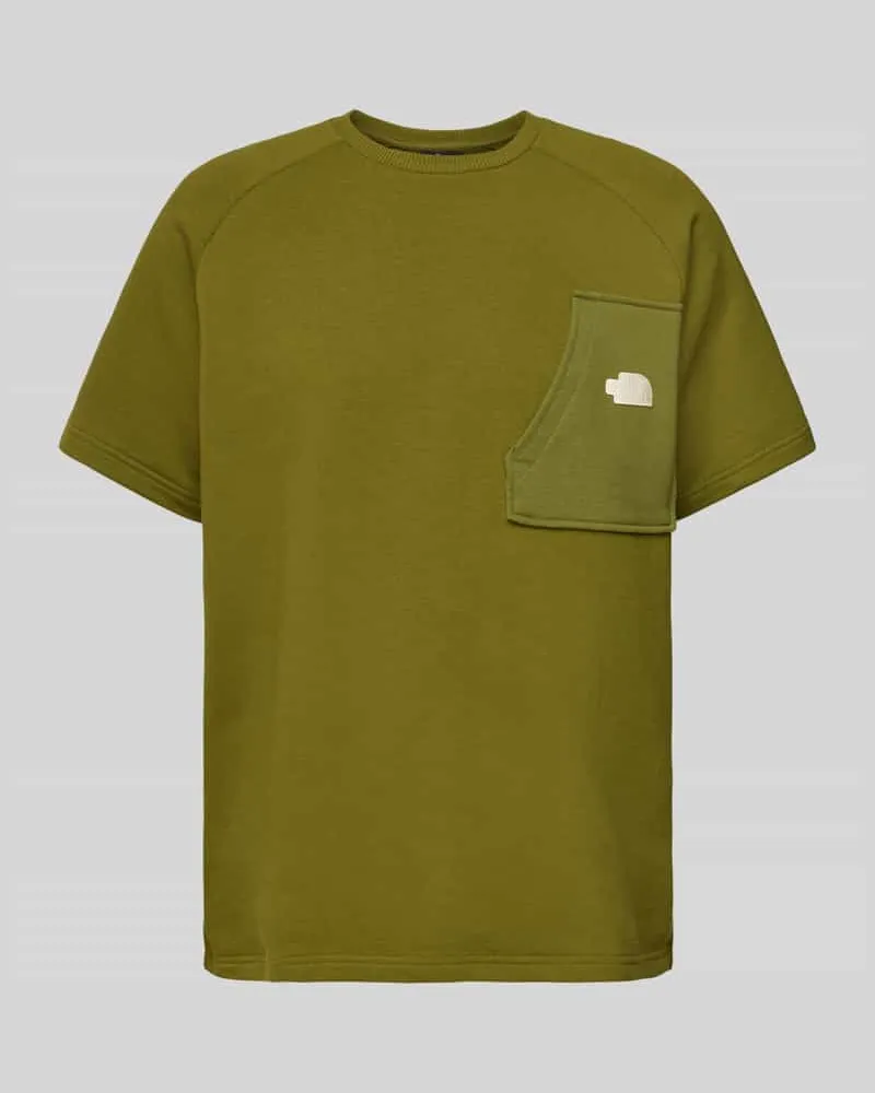 The North Face T-Shirt mit Brusttasche Modell 'TERRY Oliv