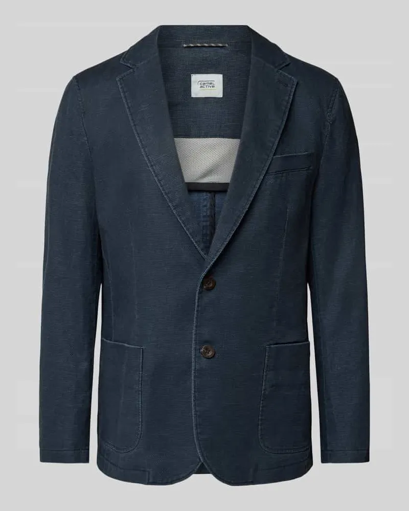 Camel Active Regular Fit Sakko aus Baumwoll-Leinen-Mix Marine