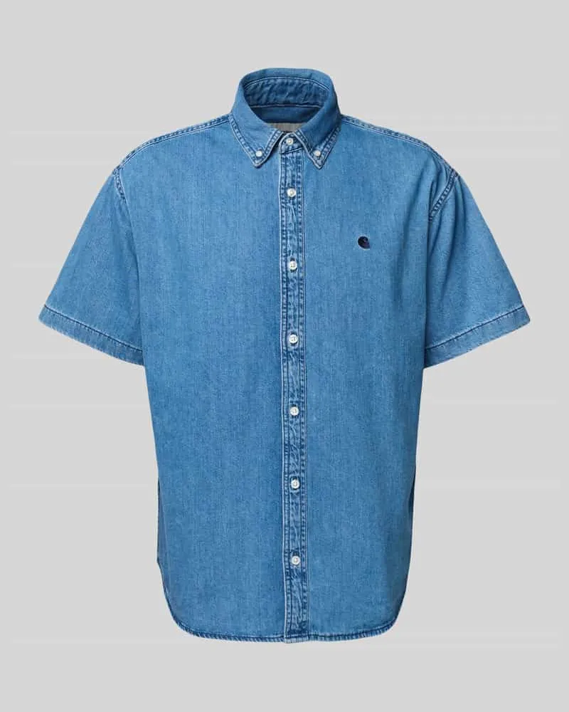 Carhartt WIP Jeanshemd mit Label-Stitching Modell 'LUCAS Jeansblau