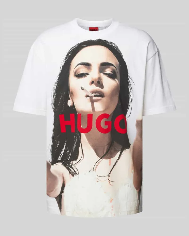 HUGO BOSS T-Shirt mit Label-Print Modell 'DUWEDIE 
