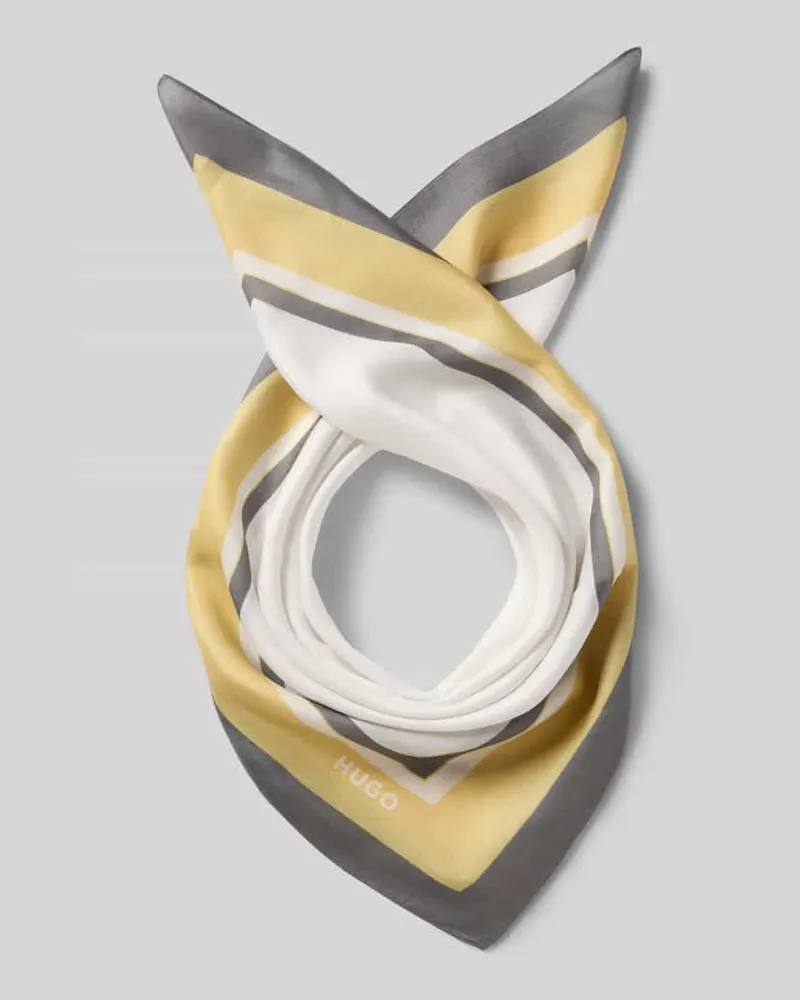 HUGO BOSS Tuch aus Viskose-Seiden-Mix Modell 'BANDANA Hellgelb