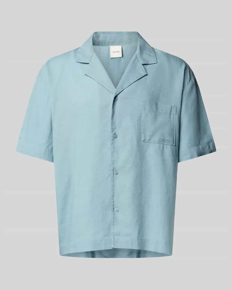 Calvin Klein Relaxed Fit Pyjama-Oberteil aus Leinen-Lyocell-Mix 