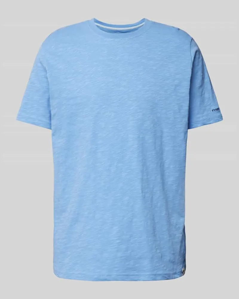 Fynch-Hatton T-Shirt mit Logo-Stitching Rauchblau