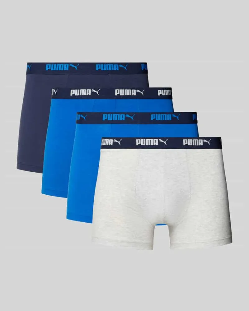 Puma Trunks im 4er-Pack mit elastischem Logo-Bund Marine