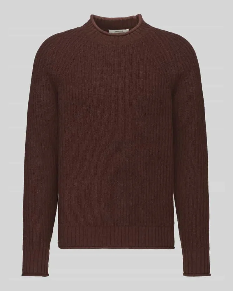 Selected Pullover mit Raglanärmeln aus Wollmix Dunkelbraun