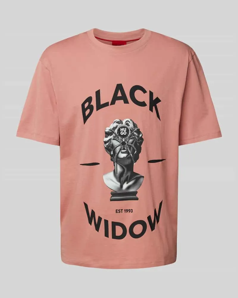 HUGO BOSS Oversized T-Shirt mit Rundhalsausschnitt Modell 'Dostalgi Lachs