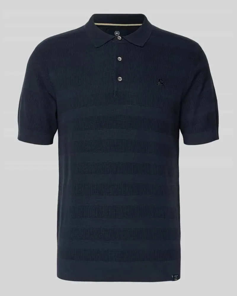 Lerros Slim Fit Poloshirt mit Logo-Stitching Marine