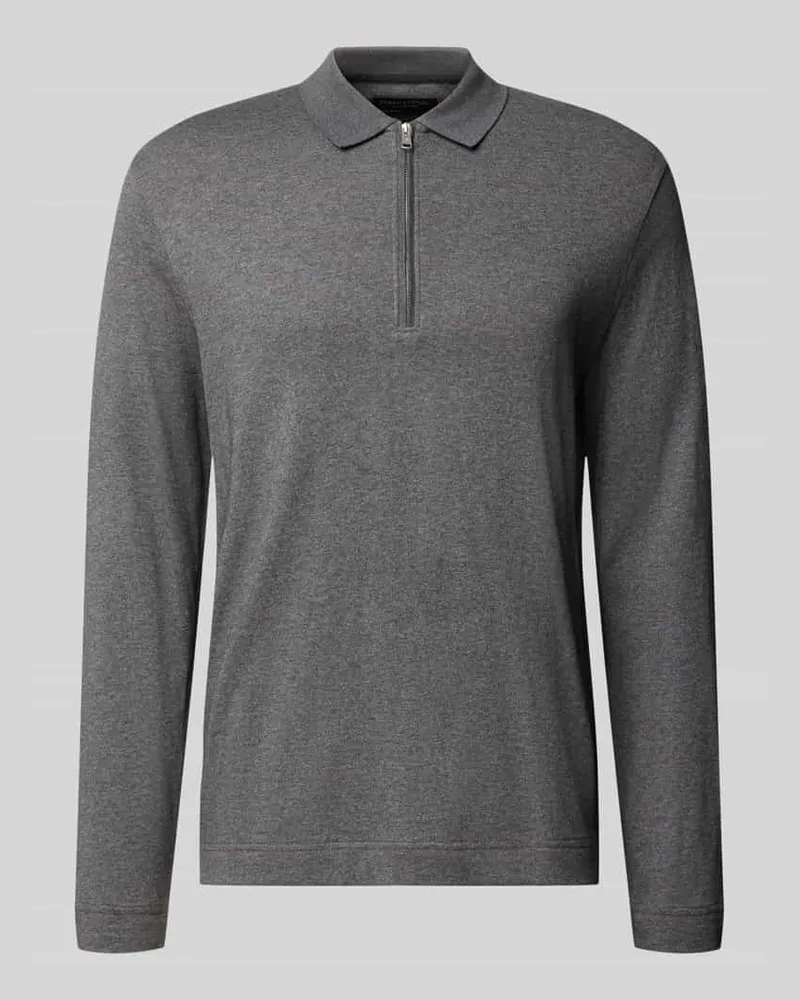 Marc O'Polo Poloshirt mit Reißverschluss-Detail Graphit