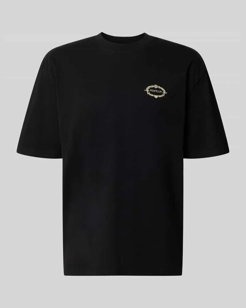 PEGADOR Oversized T-Shirt mit rückseitigem Motiv-Print Modell 'Reine Black