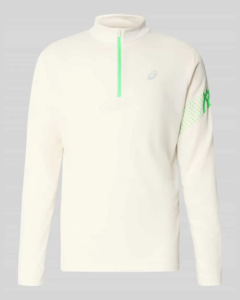 Asics Langarmshirt mit Troyer-Kragen Modell 'ICON Offwhite
