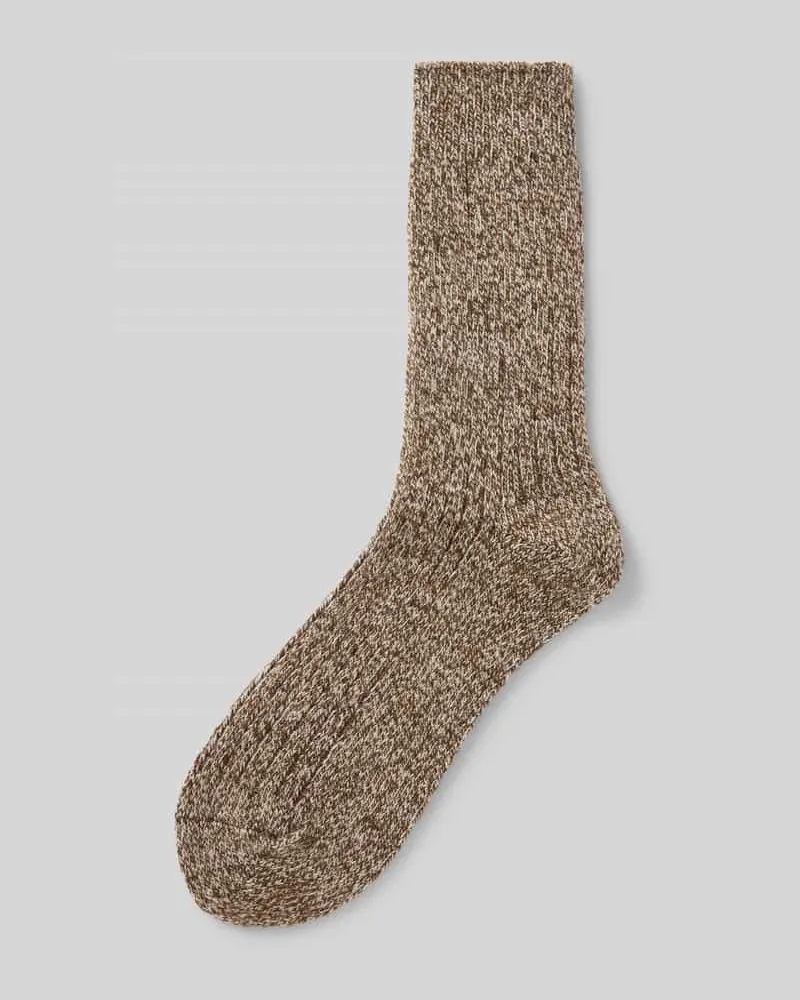 Camano Socken mit Woll-Anteil mit Rippbündchen Modell 'cosy mouline Taupe