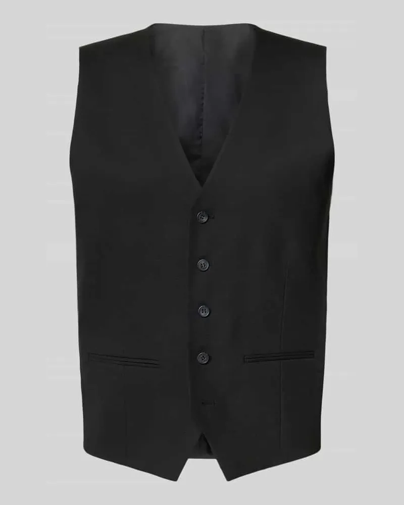 Selected Slim Fit Anzugweste aus Baumwollmix Black