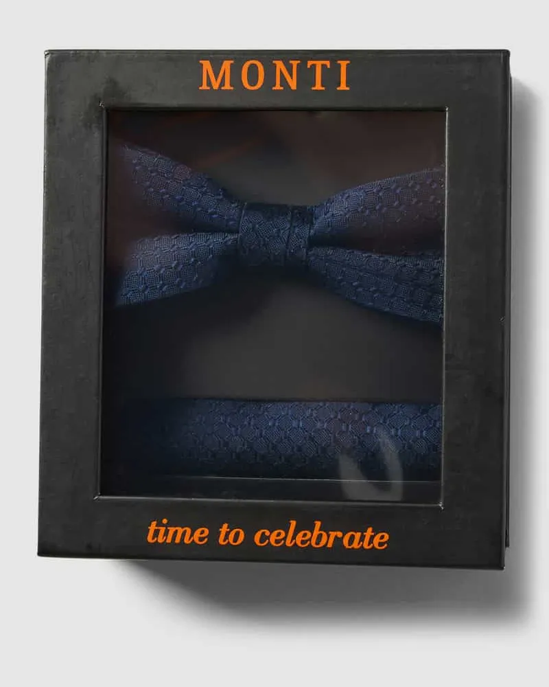 Monti Fliege und Einstecktuch im Set Marine