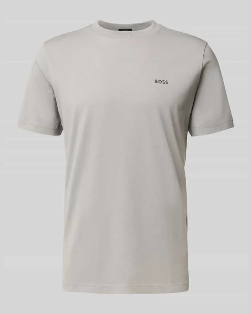 HUGO BOSS Regular Fit T-Shirt aus Baumwoll-Mix Hellgrau