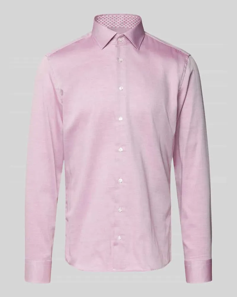 Seidensticker Slim Fit Business Hemd aus Baumwolle mit Kentkragen Fuchsia