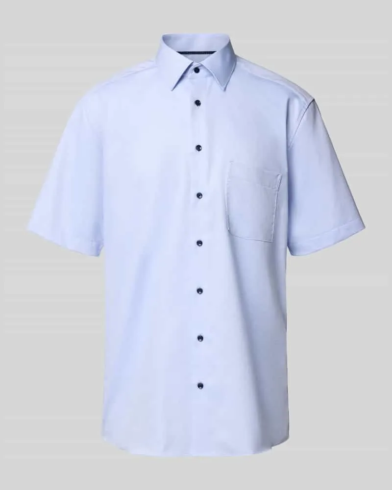 Eterna Modern Fit Kurzarmhemd mit Knopfleiste Royal