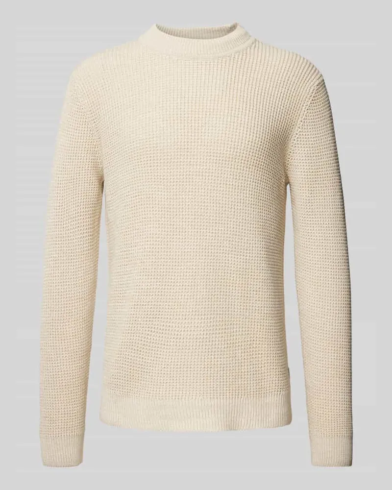 Jack & Jones Strickpullover mit gerippten Abschlüssen Modell 'VIGGO Offwhite