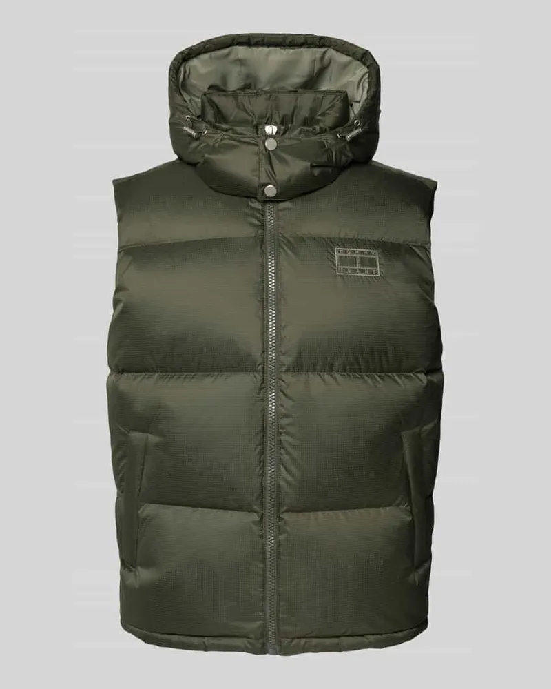Tommy Hilfiger Regular Fit Daunenweste mit abnehmbarer Kapuze 