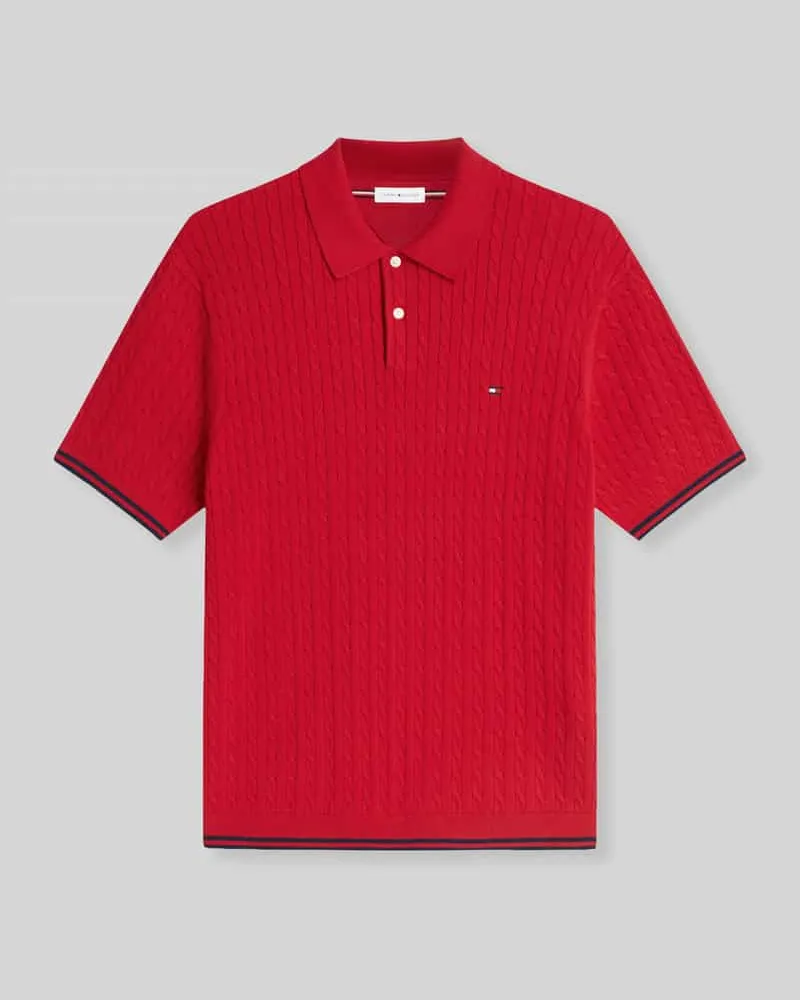 Tommy Hilfiger Regular Fit Poloshirt aus reiner Baumwolle Rot