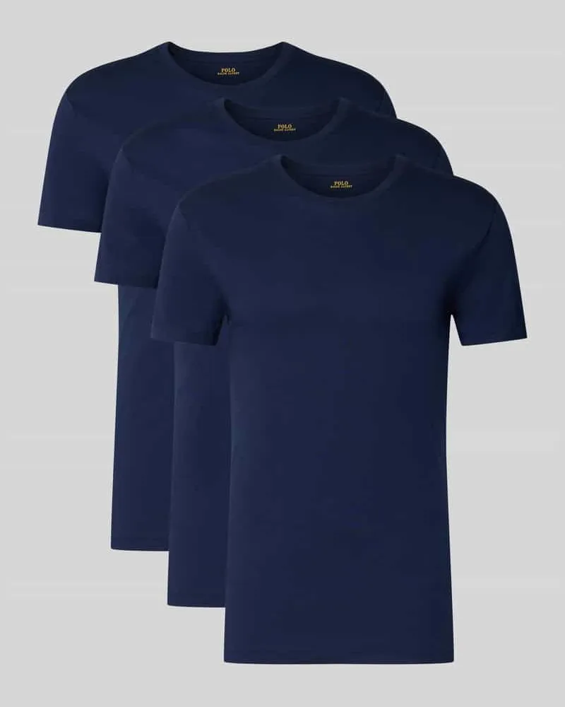 Ralph Lauren Slim Fit T-Shirt aus reiner Baumwolle im 3er-Pack Marine
