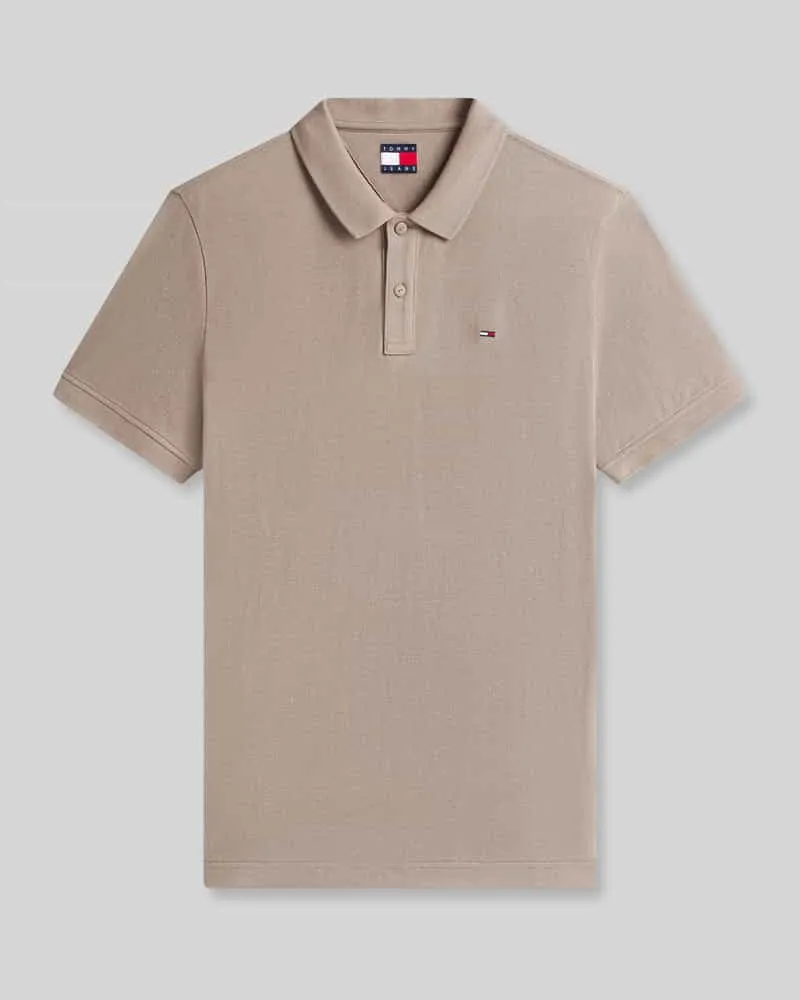 Tommy Hilfiger Regular Fit Poloshirt Modell 'TJM SLIM PLACKET POLO EXT Hellgrau
