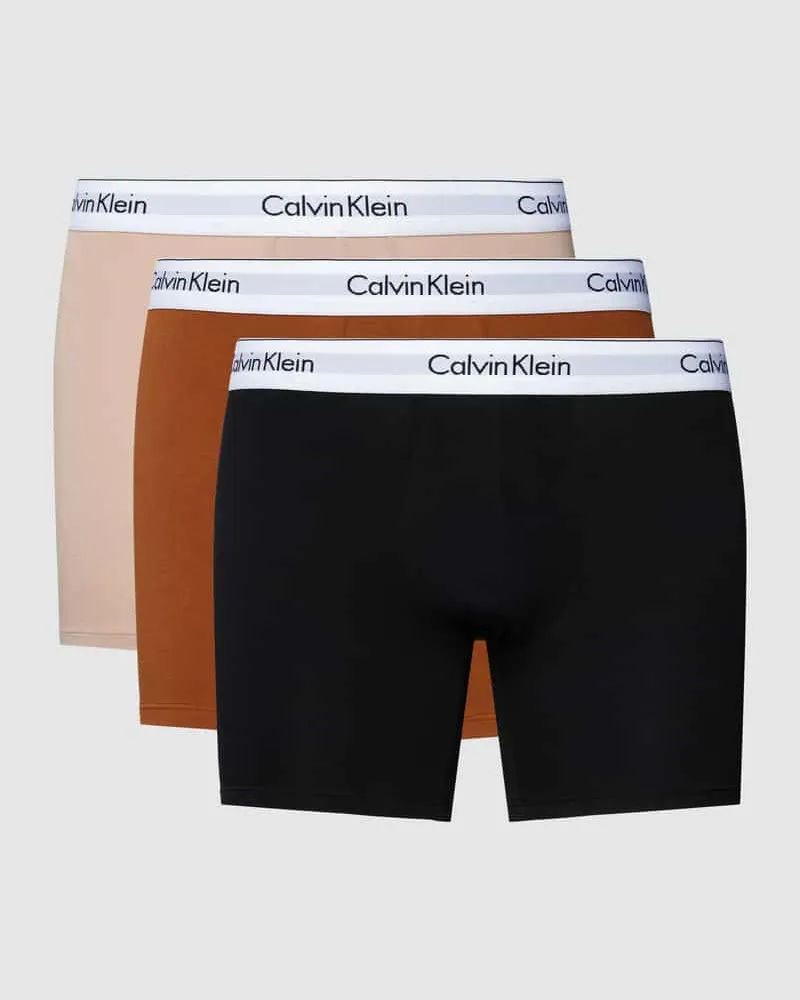Calvin Klein Trunks mit Logo-Bund im 3er-Pack Modell 'BOXER Camel