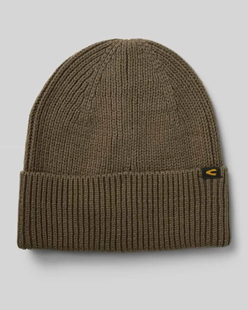 Camel Active Beanie mit Label-Detail Dunkelbraun