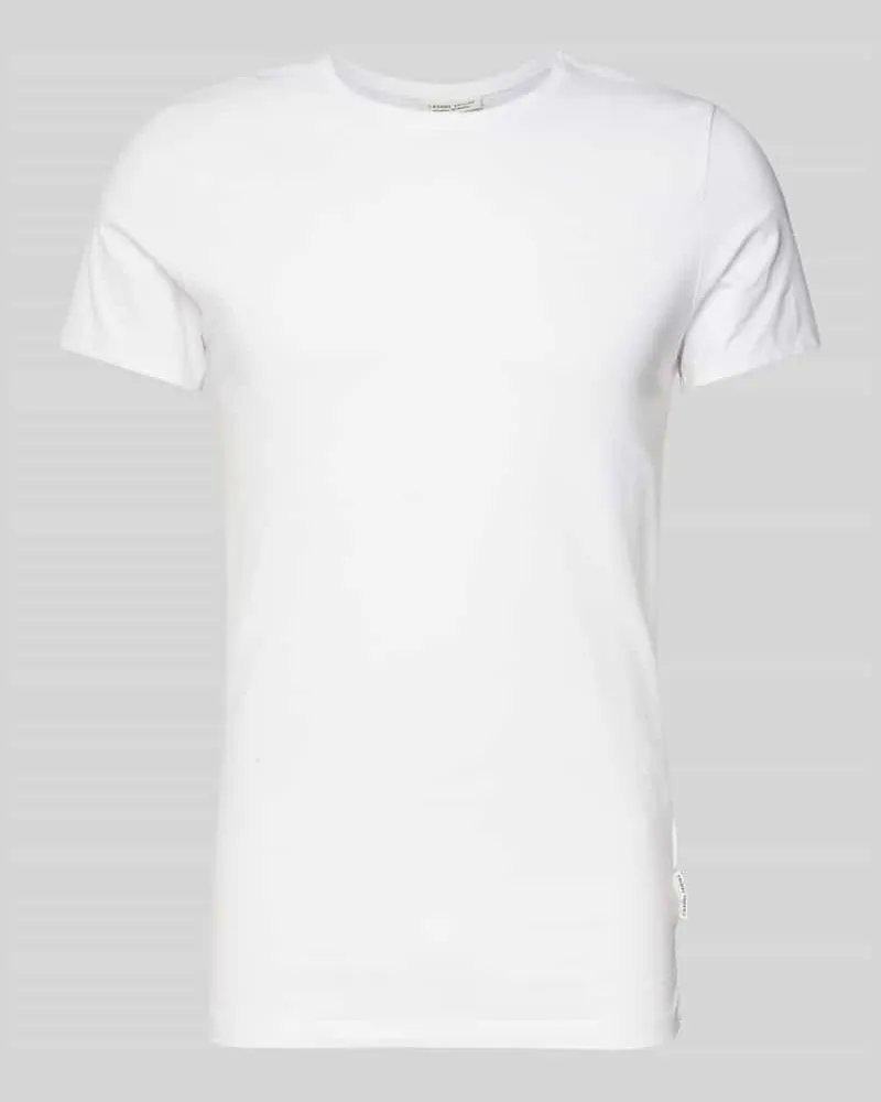 Casual Friday T-Shirt mit geripptem Rundhalsausschnitt 