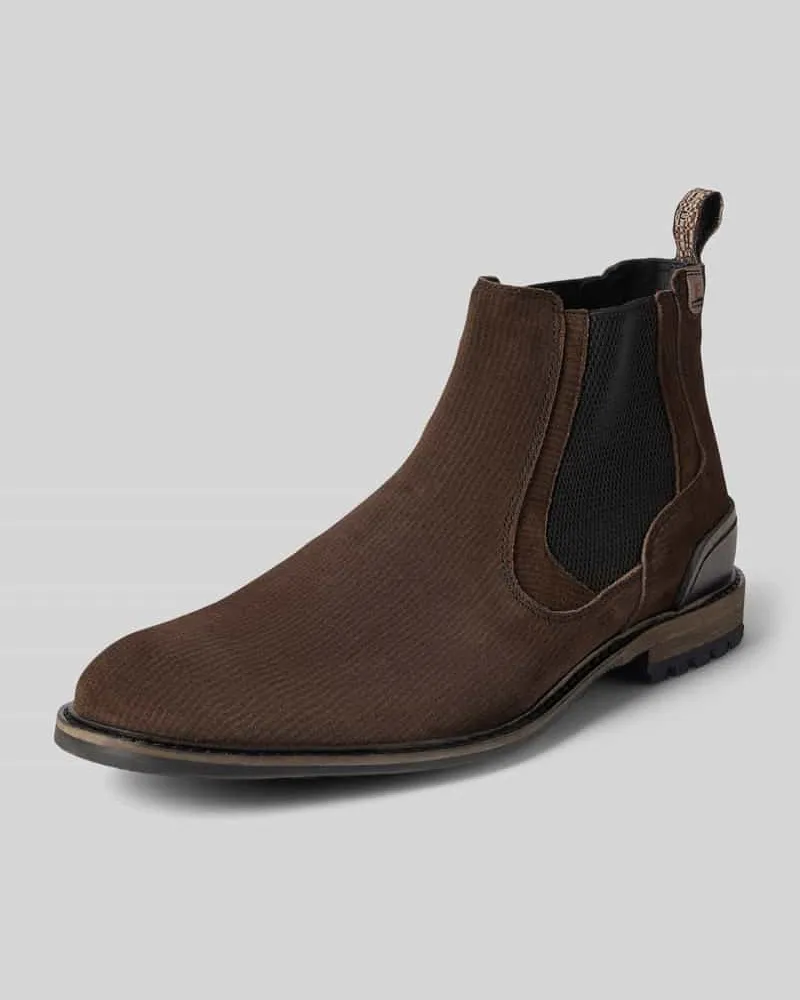 Floris van Bommel Boots aus echtem Leder Modell 'Crepi Dunkelbraun