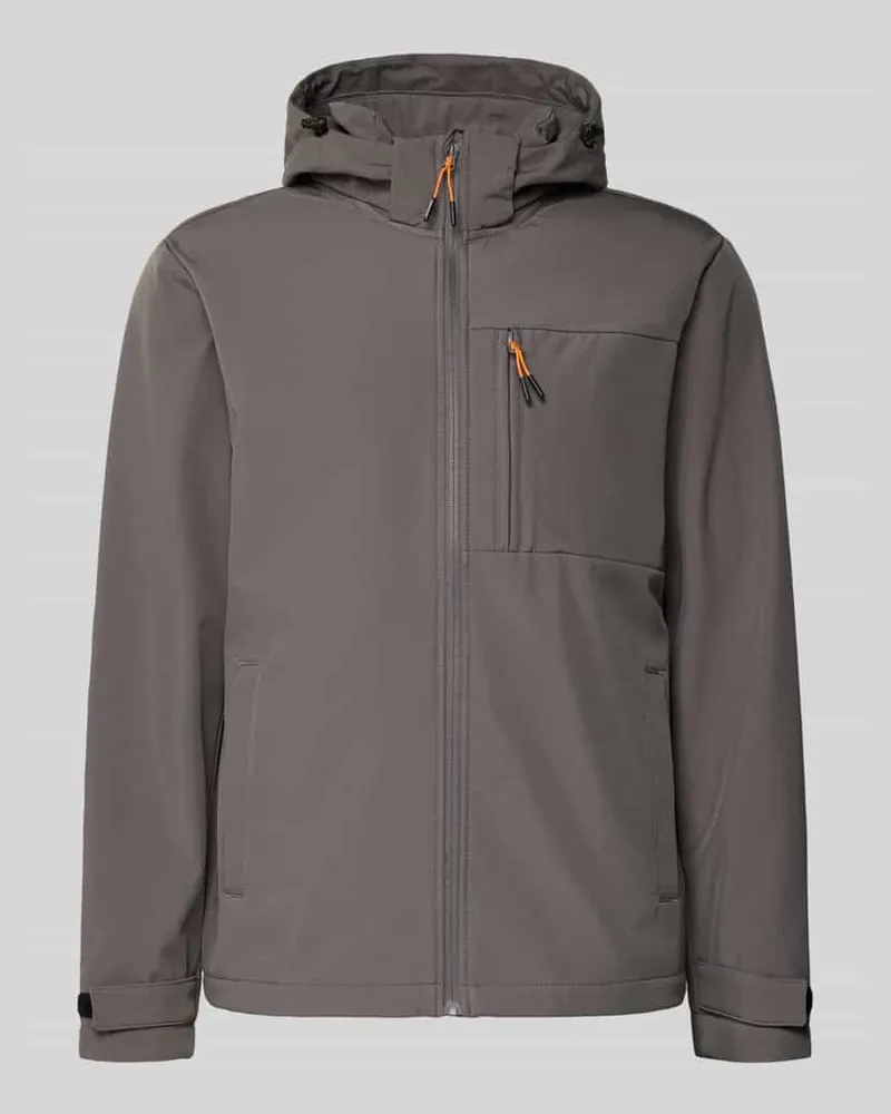 Jack & Jones Softshell-Jacke mit Brusttasche und Ärmelriegeln Mittelgrau