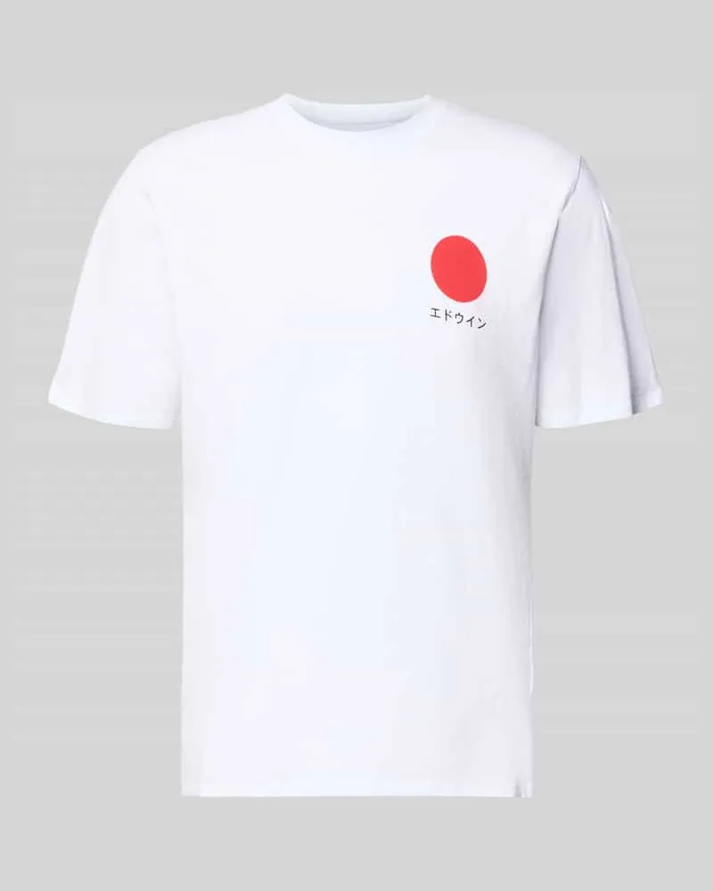 Edwin Jeans T-Shirt aus reiner Baumwolle Modell 'JAPANESE SUN Weiss