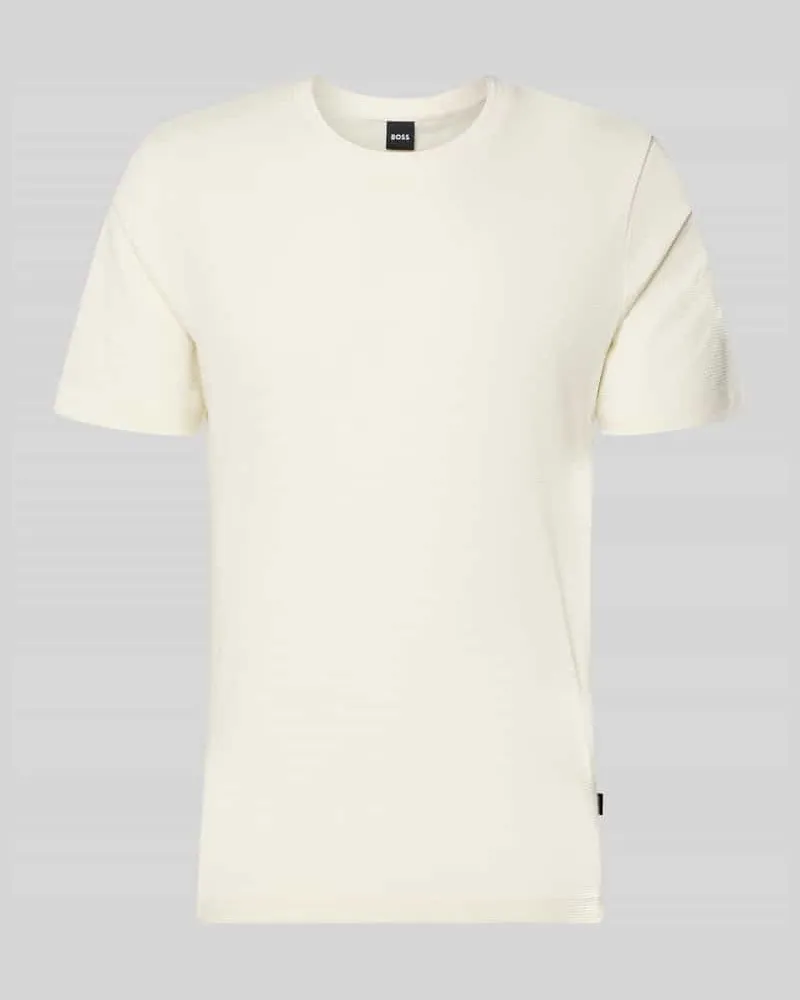 HUGO BOSS Regular Fit T-Shirt aus Baumwoll-Mix Modell 'TIBURT 240 Offwhite
