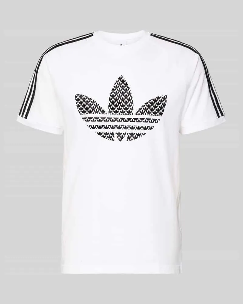 adidas T-Shirt mit Label-Stitching Weiss