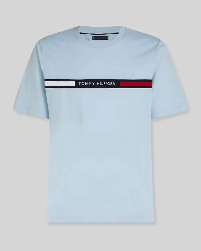 Tommy Hilfiger Regular Fit T-Shirt aus reiner Baumwolle Hellblau
