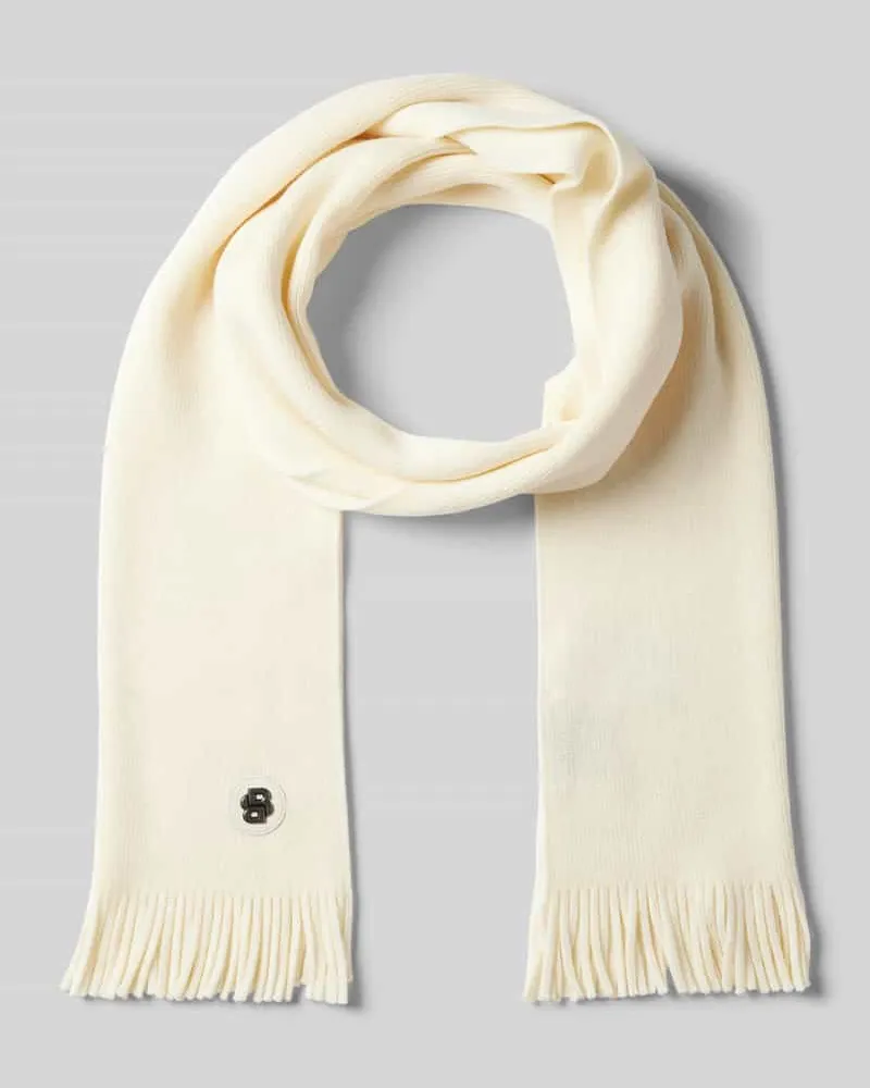 HUGO BOSS Wollschal mit Label-Patch Modell 'Albas Badge 