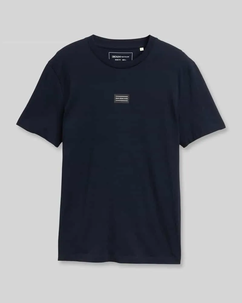 Tom Tailor Regular Fit T-Shirt aus reiner Baumwolle Marine