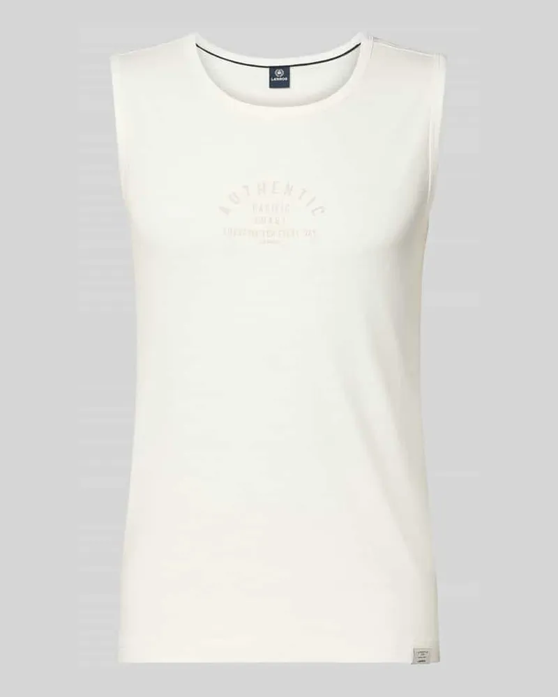Lerros Tanktop mit Statement-Print und Rundhalsausschnitt Weiss