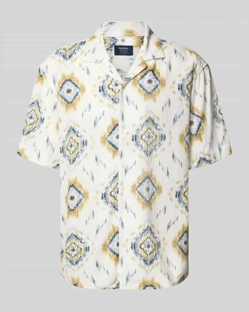 McNeal Freizeithemd aus Viskose-Leinen-Mix Offwhite