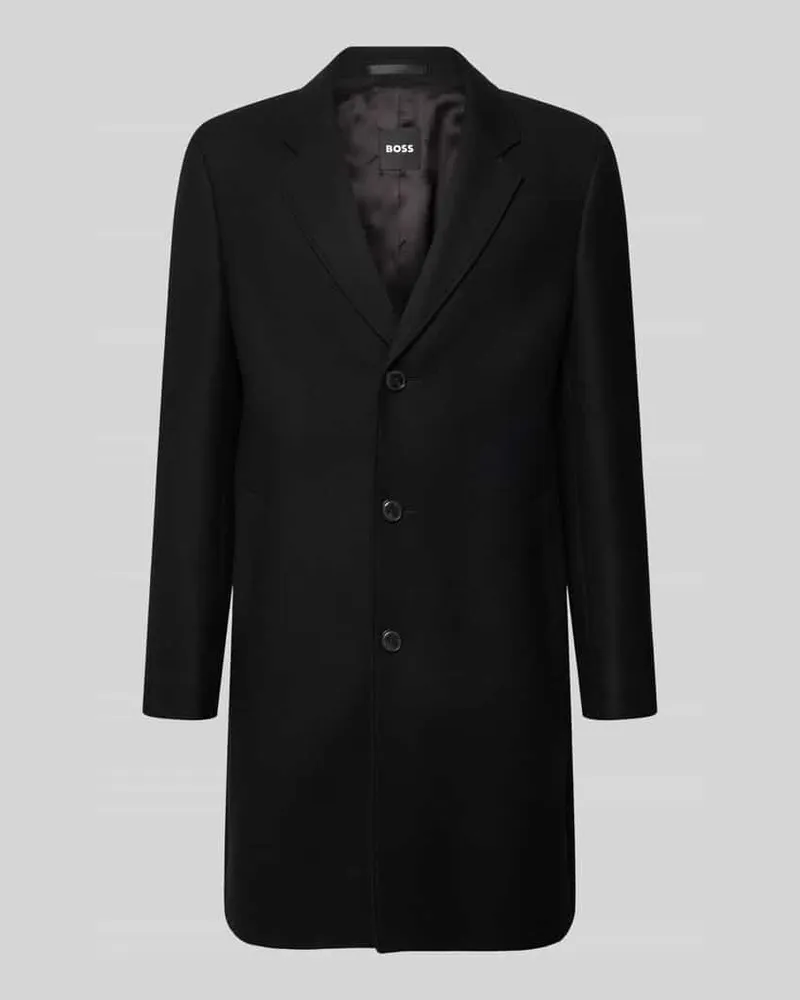HUGO BOSS Mantel mit einreihiger Knopfleiste Black