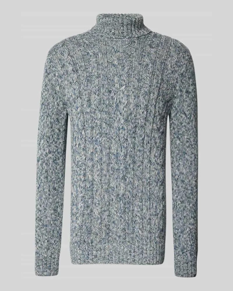 Ragman Strickpullover mit gerippten Abschlüssen Jeansblau