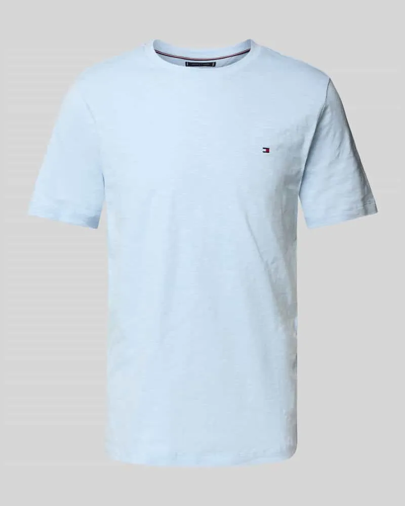 Tommy Hilfiger Regular Fit T-Shirt aus reiner Baumwolle Hellblau