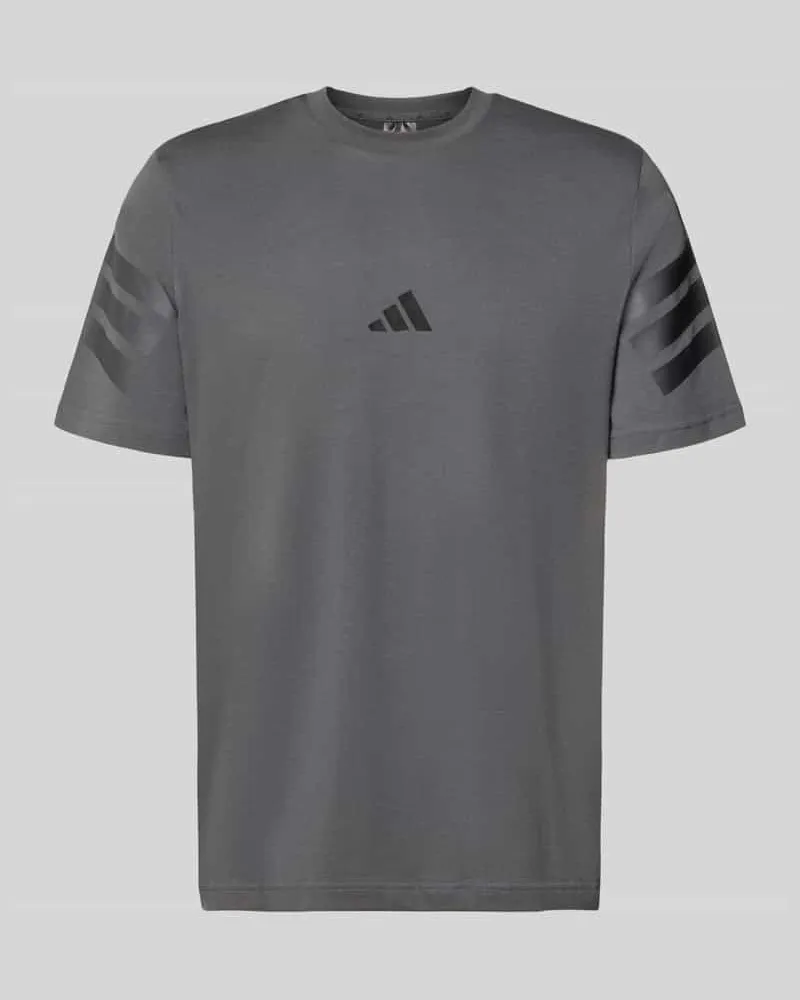 adidas Relaxed Fit T-Shirt aus reiner Baumwolle Anthrazit