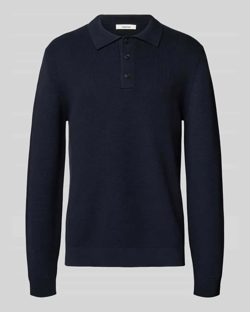 Selected Homme Regular Fit Strickpullover aus reiner Baumwolle Modell 'DANE Dunkelblau