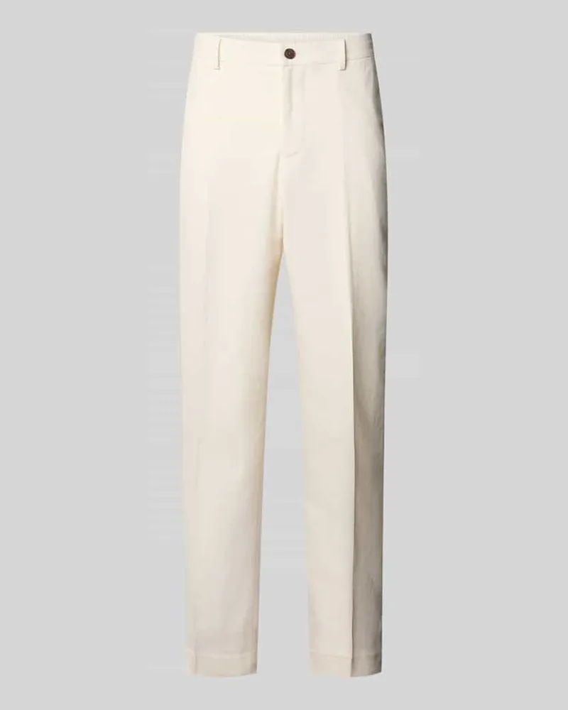 Selected Homme Regular Fit Anzughose aus Leinen-Baumwoll-Mix Modell 'RAFA Offwhite