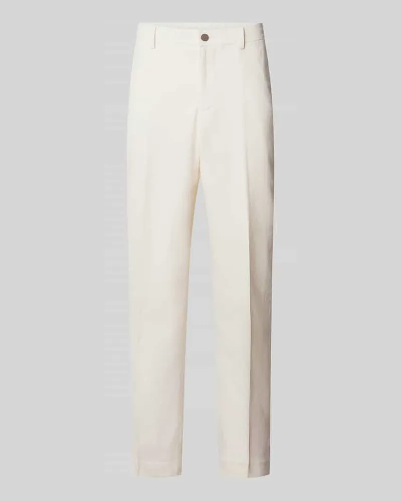 Selected Regular Fit Anzughose aus Leinen-Baumwoll-Mix Modell 'RAFA Offwhite
